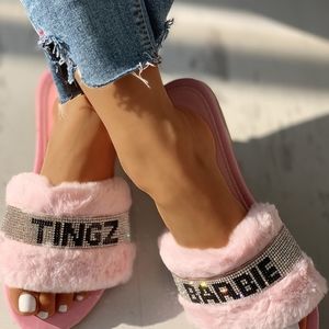 belle Shoes - Barbie Tingz Fur Slippers belle Shoes - Barbie Tingz Fur Slippers